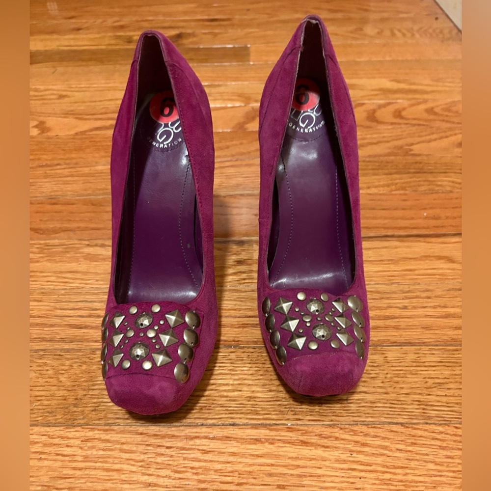 BCBG Purple Studded Women's Heels Pre- Owned
